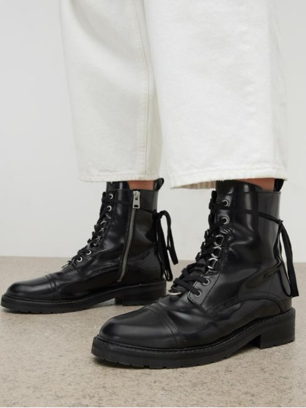 AllSaints leather Lira boots in Black size 40